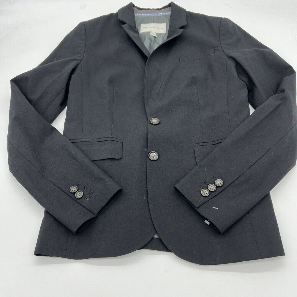 Banana Republic Women’s Black Two Button Blazer Jacket Size 4 Stretch Wool Blend